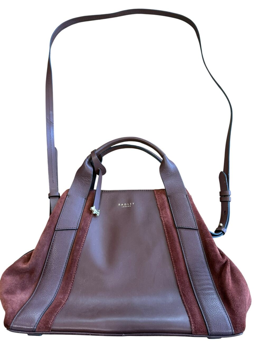 Radley London Baylis Road Multiway Grab Bag Mahogany Leather Suede Satchel